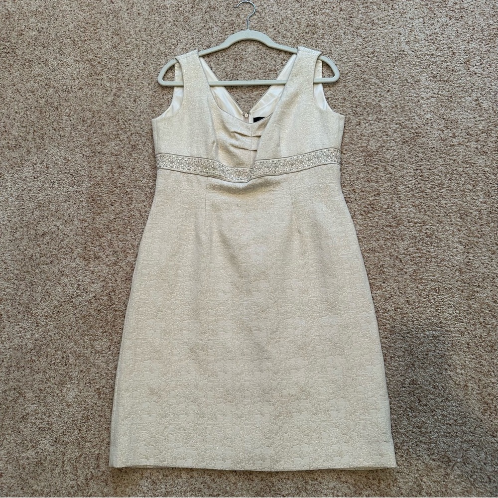 Tahari Mother of the Bride Cream Dress with Jacket - Picture 11 of 13
